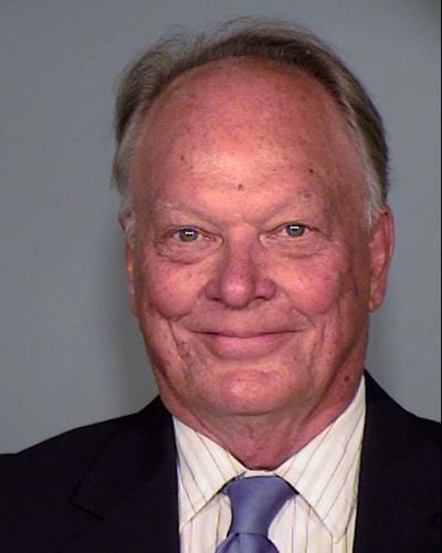A mugshot of Robert Montgomery, former chair of the Cochise County Republican Committee, taken by the Maricopa County Sheriff's Office. He was indicted in Arizona's election fraud case.
