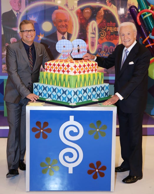 Drew Carey joined Barker on "The Price is Right" set on Nov. 5, 2013, for a celebration of Barker's 90th birthday.