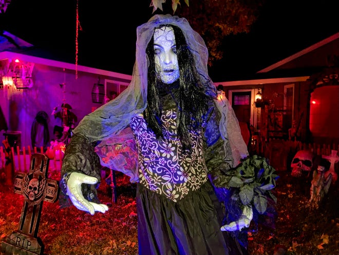 A Halloween scene featured on the Boo Cruise at 1663 Hominy Way in Redding.