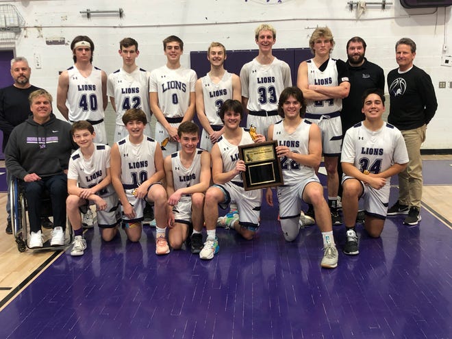 Redding Christian celebrates winning its first CIF Northern Section Division VI title since 2019 on Friday, Feb. 24, 2023 at Shasta High School.